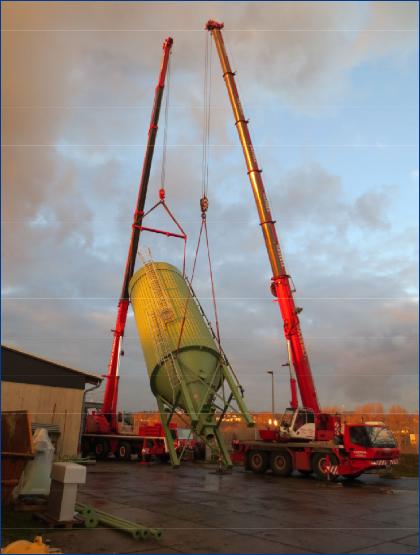 Setup of the silos for thermally dried sludge on 16th December 2014.